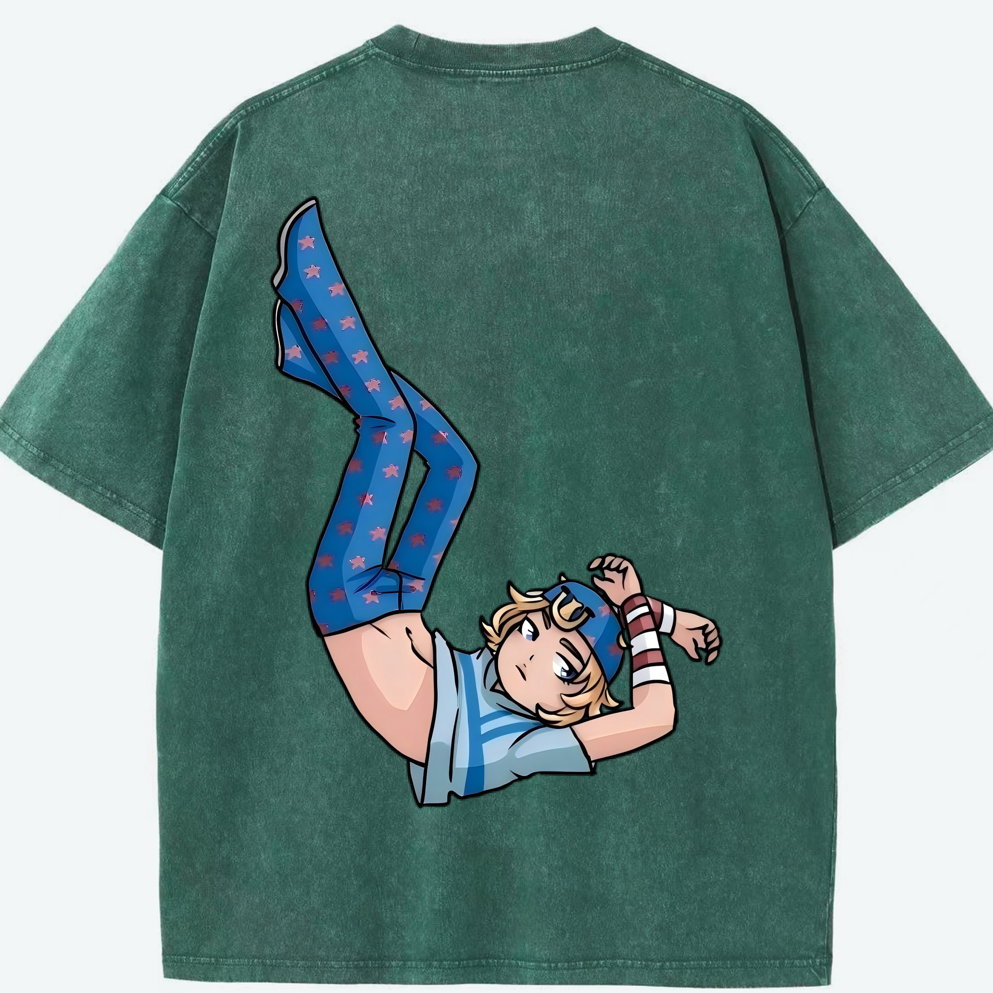 （画像用） ジョジョの奇妙な冒険 グイード?ミスタ JoJo's Bizarre Adventure Guido Mista 綿100% ヴィンテージ風 半袖Tシャツ（背面プリント）